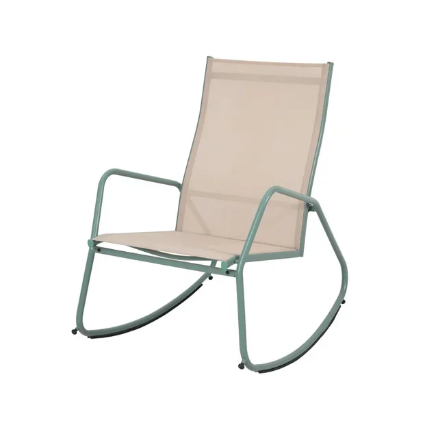 Rocking Chair de Jardin Brody – Vert Kaki & Beige