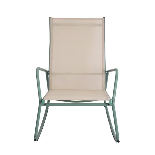 Rocking Chair de Jardin Brody – Vert Kaki & Beige