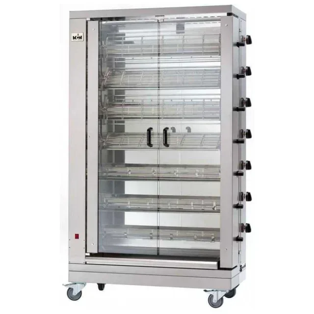 Rôtissoire Électrique Professionnelle 7 Broches - Capacité 42 Poulets