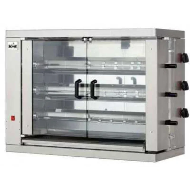 Rôtissoire Gaz Professionnelle 3 Broches - Capacité 18 Poulets