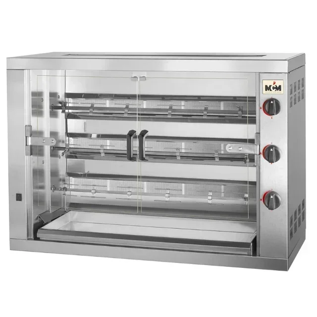 Rôtissoire Professionnelle 3 Broches - Capacité 18 Poulets