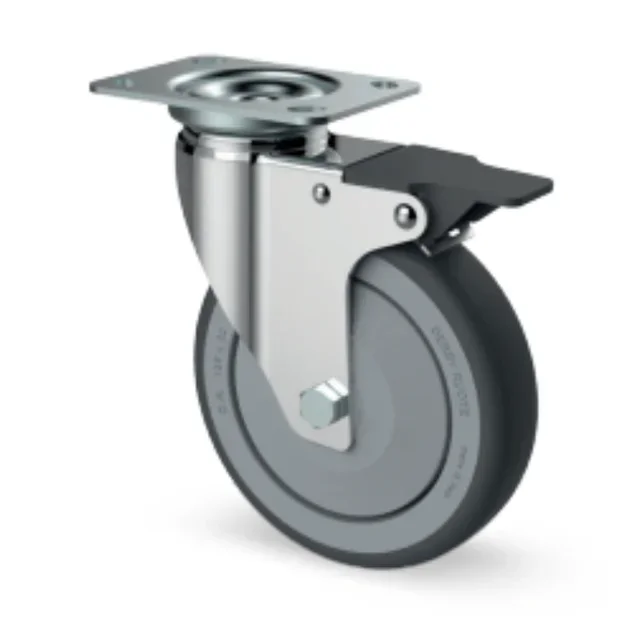 Roue Pivotante Freinée en Inox pour Mobilier
