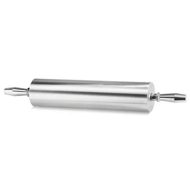 Aluminum Rolling Pin with Handles - 38 cm Width - 9 cm Diameter