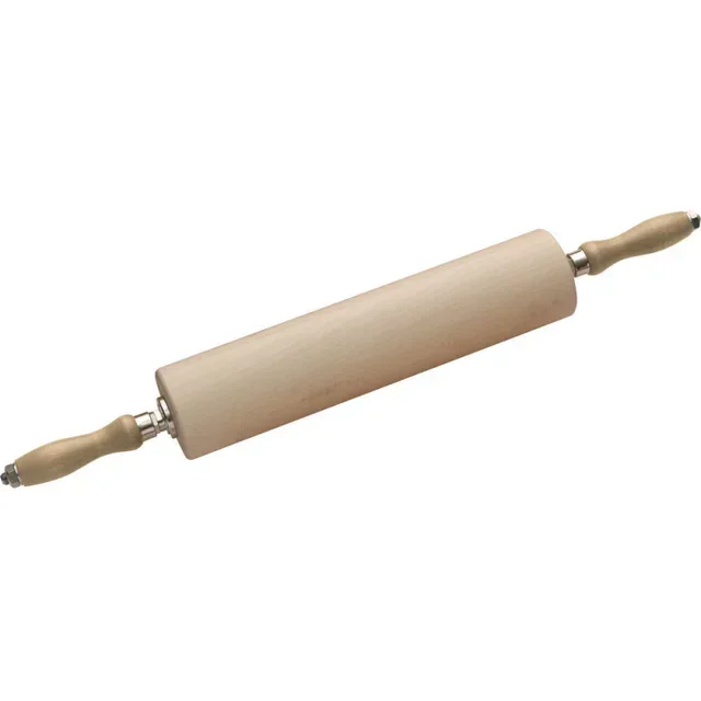 Beech Wood Rolling Pin with Handles - 350 mm - ⌀ 80 mm
