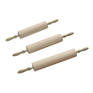 Beech Wood Rolling Pin with Handles - 350 mm - ⌀ 80 mm