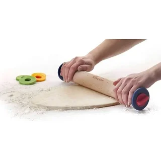 Adjustable Rolling Pin with Removable Thickness Rings