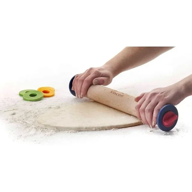 Adjustable Rolling Pin with Removable Thickness Rings