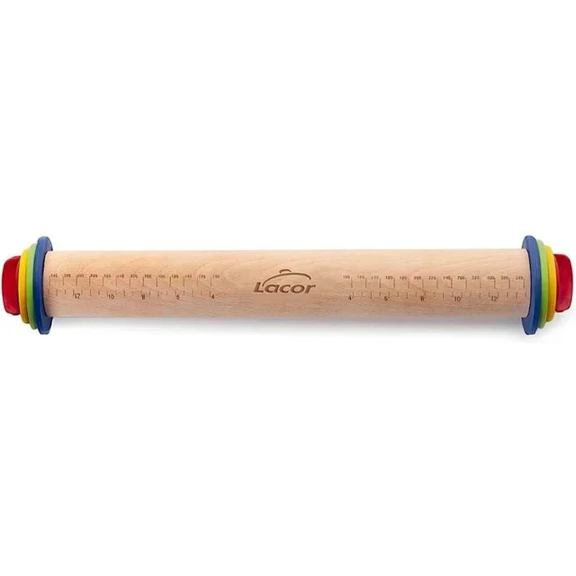 Adjustable Rolling Pin with Removable Thickness Rings
