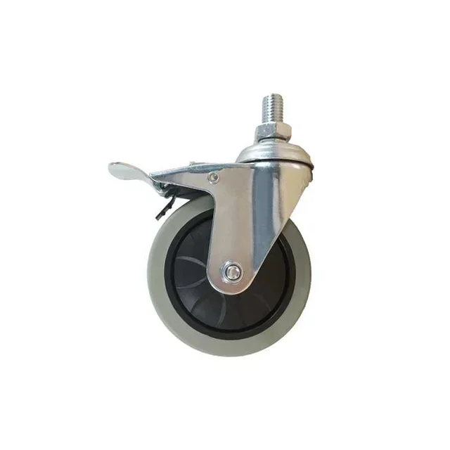 Braked Swivel Castor for Trolley in Stainless Steel