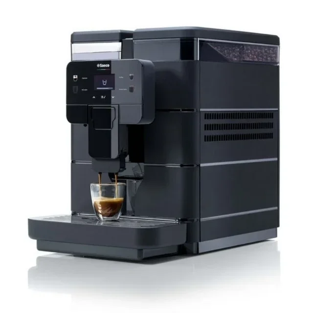Royal Black Coffee Machine - Elegant Model for Espresso and Hot Beverages