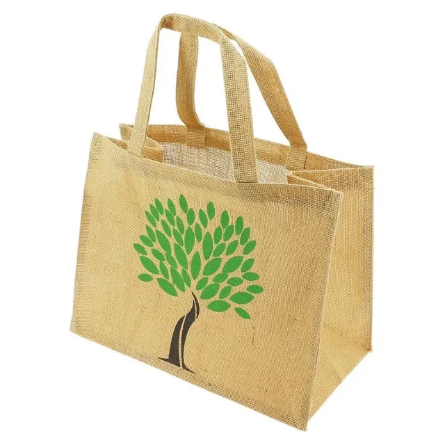 Sac Jute Écologique Imprimé Arbre 420 x 200 mm