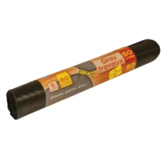 Saco de Lixo Reforçado 50 Litros - Lote de 5 Sacos Ultra-Resistentes para Trabalhos Pesados