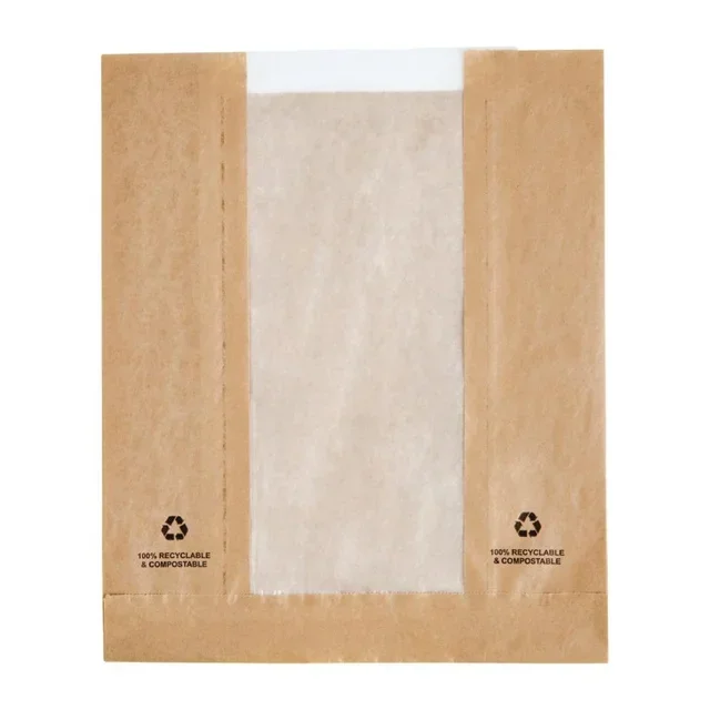Bolsas de Papel Kraft con Ventana Transparente - Pack 1000 unidades