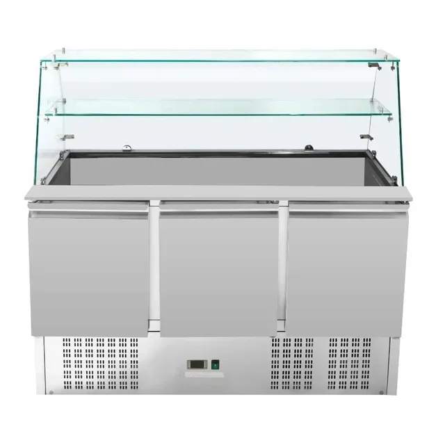 Professional Refrigerated Saladette 3 Doors 368 Litres with 4 Gastronorm GN 1/1 Pans