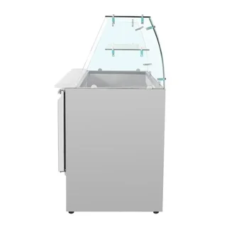 Professionelle Gekühlte Salattheke 3 Türen 368 Liter mit 4 Gastronorm GN 1/1 Behältern