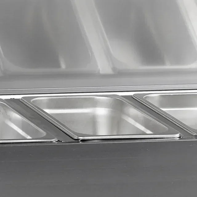 Saladette da Banco con Coperchio in Acciaio Inox - Statica - 7 GN 1/4