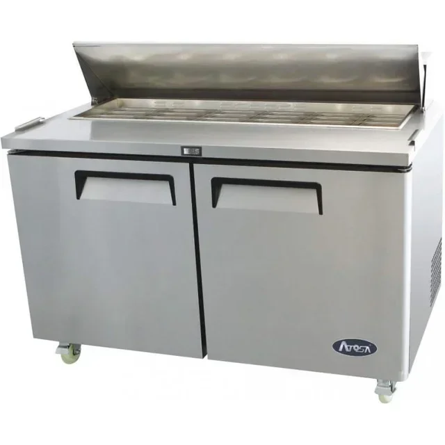Refrigerated Saladette 2 Doors - Capacity 16 GN 1/6 Pans - Food-Grade Polyethylene Structure