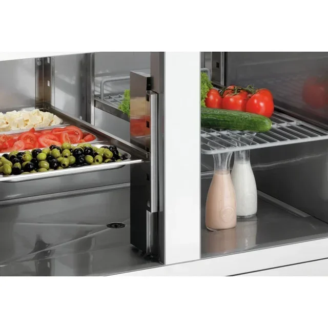 Saladette Refrigerada 2 Portas - 2 Cubas GN 1/1 + 3 Cubas GN 1/6 - Balcão de Saladas