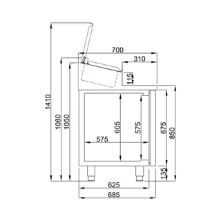 Saladette Refrigerata 2 Porte 7 Bacinelle GN 1/3