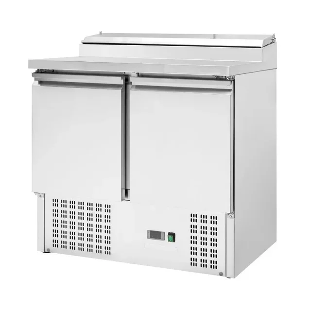 Compact Refrigerated Saladette 2 Sliding Glass Doors - 5 Gastronorm 1/6 Pans