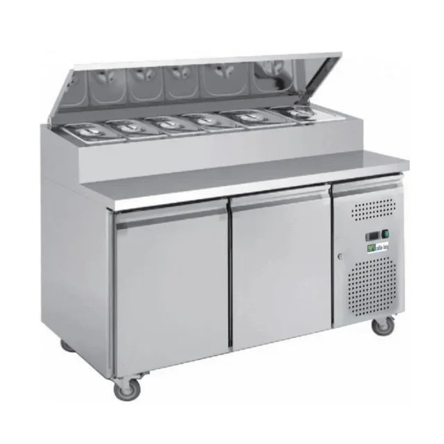 Saladette Refrigerada 2 Portas Tampa Aberta 390 L 7 Cubas GN 1/3