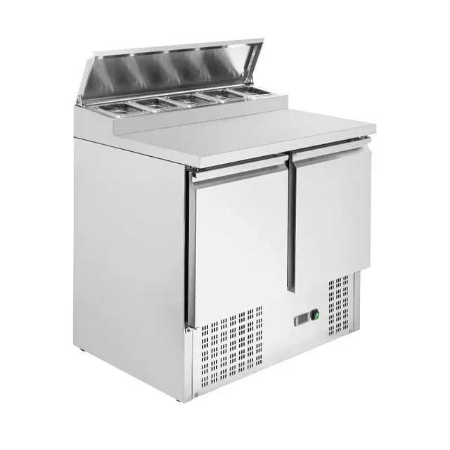 Refrigerated Saladette 2 Doors Sliding Top 5 Gastronorm 1/6 Pans Refurbished