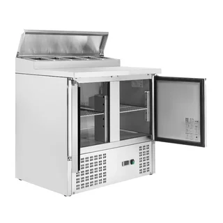 Refrigerated Saladette 2 Doors Sliding Top 5 Gastronorm 1/6 Pans Refurbished
