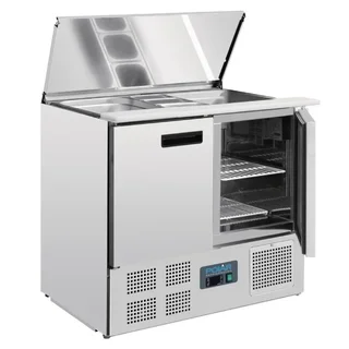 Saladette Refrigerada 240L - 2 Cubas GN 1/1 + 2 Cubas GN 1/4 - Com Tampa de Vidro