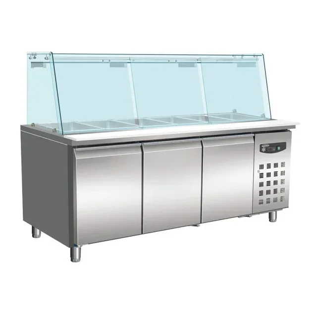 Refrigerated Saladette 3 Doors 5 GN 1/1 Containers Capacity 456 Liters