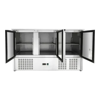 Refrigerated Saladette 3 Doors - Sliding Cover - 4 Gastronorm 1/1 Pans - Refurbished Used