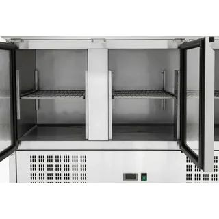 Refrigerated Saladette 3 Doors - Sliding Cover - 4 Gastronorm 1/1 Pans - Refurbished Used