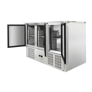 Refrigerated Saladette 3 Doors - Sliding Cover - 4 Gastronorm 1/1 Pans - Refurbished Used