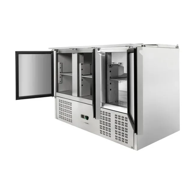Refrigerated Saladette 3 Doors - Sliding Cover - 4 Gastronorm 1/1 Pans - Refurbished Used