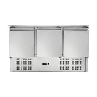 Refrigerated Saladette 3 Doors - Sliding Cover - 4 Gastronorm 1/1 Pans - Refurbished Used