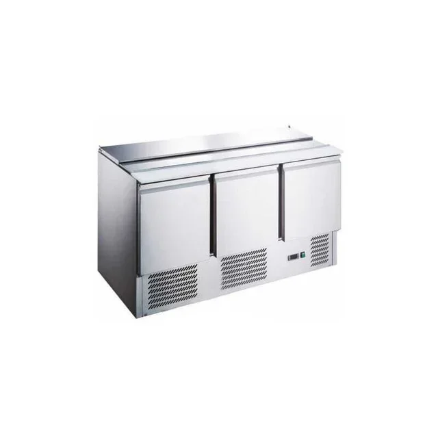 Refrigerated Saladette 3 Doors - Sliding Lid - Capacity 4 Gastronorm GN 1/1 Pans