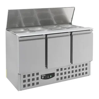 Refrigerated Saladette 368L 3 Doors - 4 GN 1/1 Pans - Standard Depth