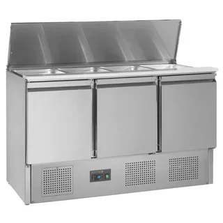Saladette Refrigerata Professionale 368L - 3 Porte in Acciaio Inox - Compatibile GN 1/1