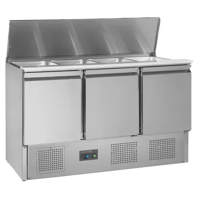 Saladette Refrigerata Professionale 368L - 3 Porte in Acciaio Inox - Compatibile GN 1/1