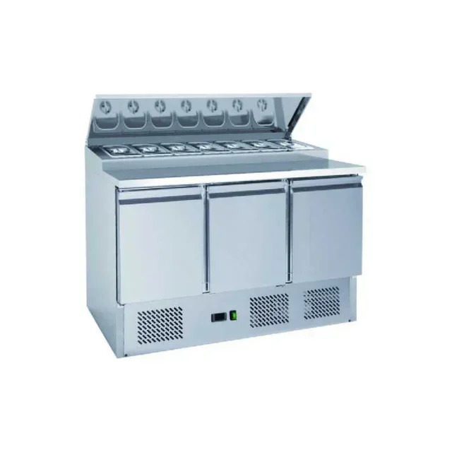 Refrigerated Saladette 3 Sliding Glass Doors - Capacity 8 GN 1/6 Pans