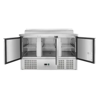 Saladette Refrigerada 3 Portas Corrediças com Tampa de Vidro - Capacidade 8 Cubas Gastronorm 1/6
