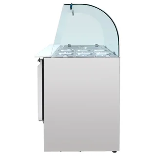 Refrigerated Saladette 4 GN 1/1 Pans - 3 Glass Doors