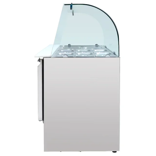 Refrigerated Saladette 4 GN 1/1 Pans - 3 Glass Doors