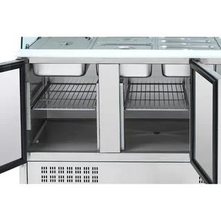 Refrigerated Saladette 4 GN 1/1 Pans - 3 Glass Doors