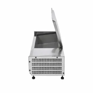 Saladette Refrigerada de Mostrador con Tapa de Acero Inoxidable - 3 Cubetas GN 1/3 y 1 Cubeta GN 1/2