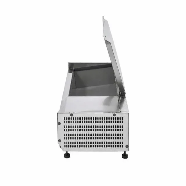 Saladette Refrigerada de Mostrador con Tapa de Acero Inoxidable - 3 Cubetas GN 1/3 y 1 Cubeta GN 1/2