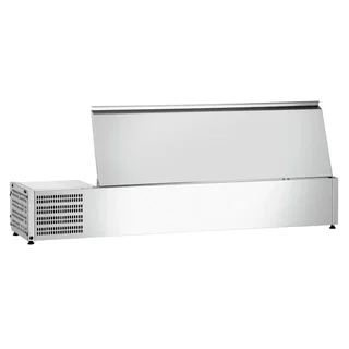 Saladette Refrigerada de Balcão em Aço Inoxidável - 5 Cubas GN 1/3 e 1 Cuba GN 1/2