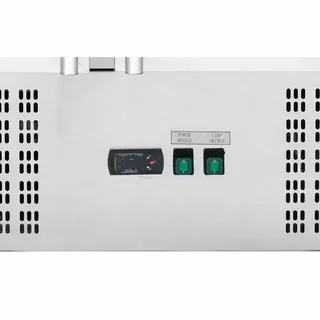 Saladette Refrigerata Compatta 2 Porte in Vetro Coperchio Scorrevole 2 Bacinelle GN 1/1 + 3 Bacinelle GN 1/6