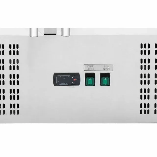 Saladette Refrigerata Compatta 2 Porte in Vetro Coperchio Scorrevole 2 Bacinelle GN 1/1 + 3 Bacinelle GN 1/6