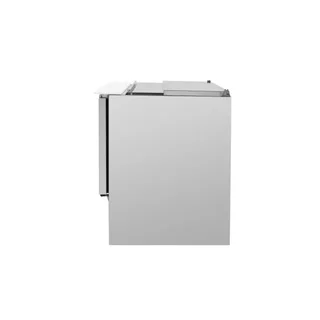 Saladette Refrigerata Compatta 2 Porte in Vetro Coperchio Scorrevole 2 Bacinelle GN 1/1 + 3 Bacinelle GN 1/6