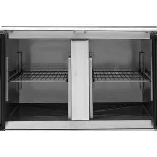Saladette Refrigerata Compatta 2 Porte in Vetro Coperchio Scorrevole 2 Bacinelle GN 1/1 + 3 Bacinelle GN 1/6